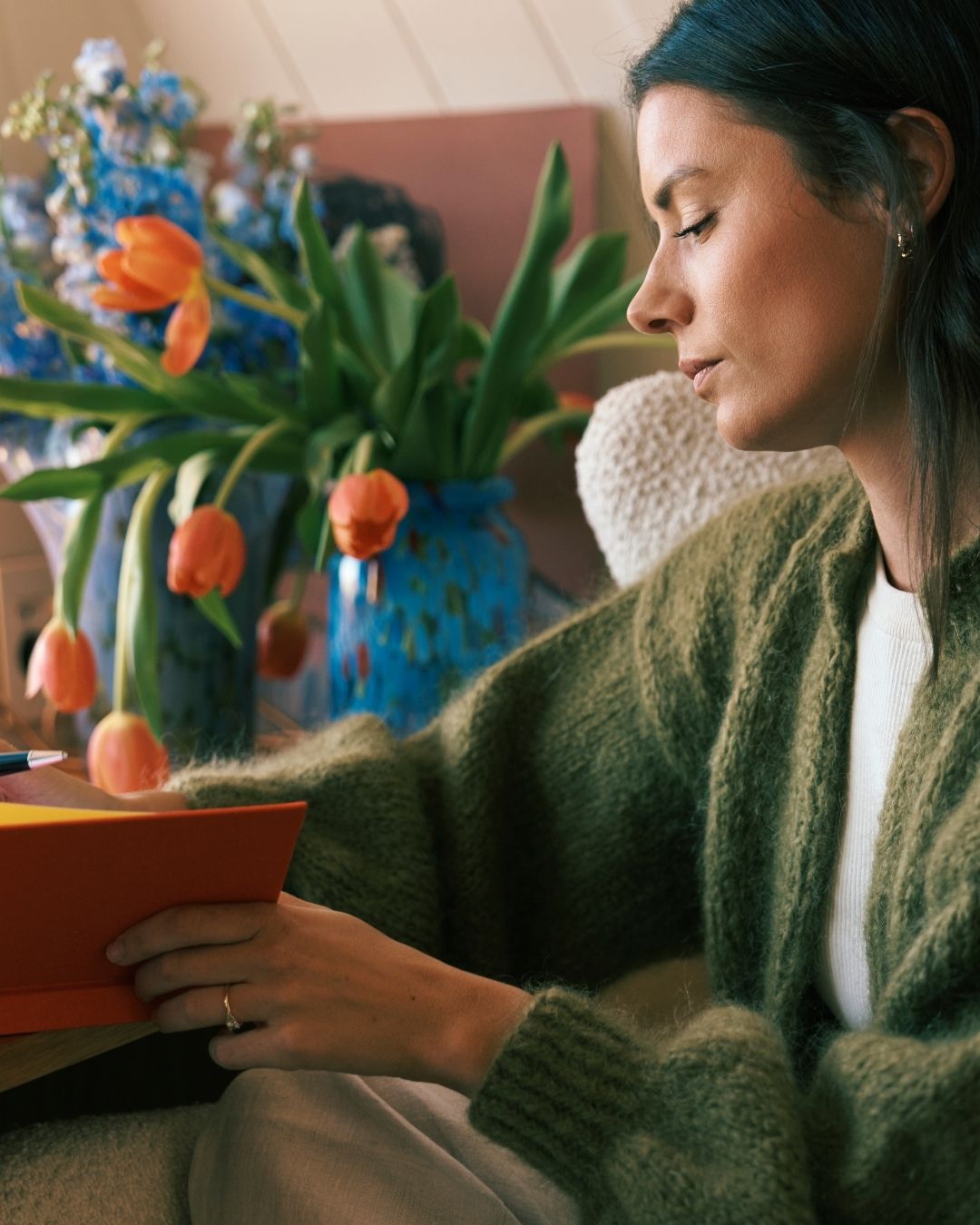 Mohair Cardigan Single Knit | Khaki Olive