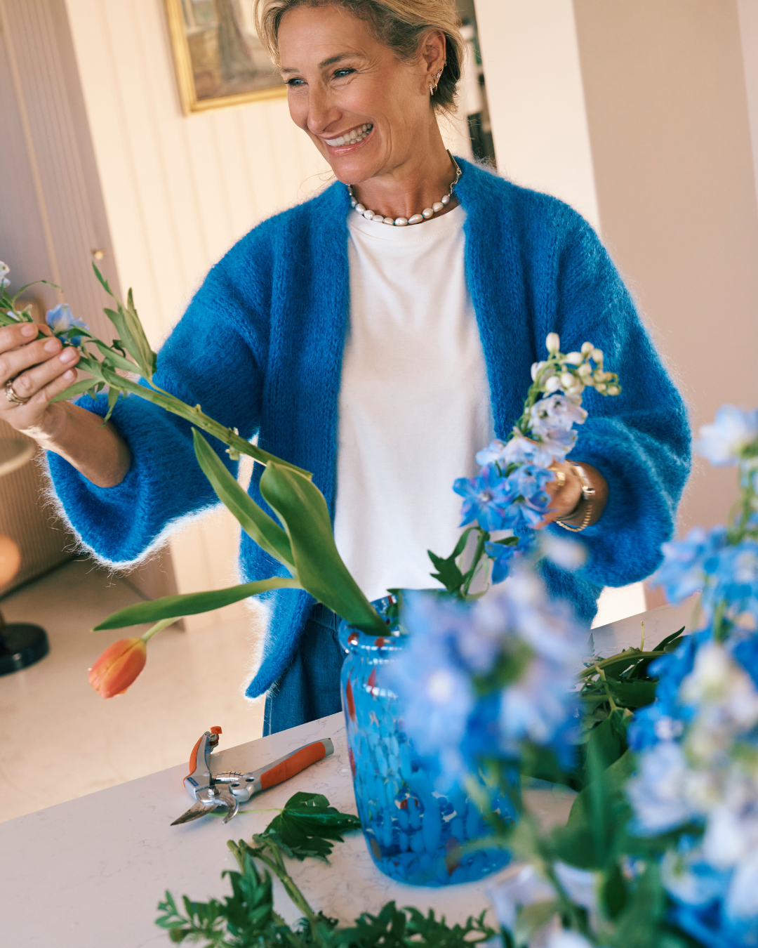Mohair Cardigan Single Knit | Royal Blue