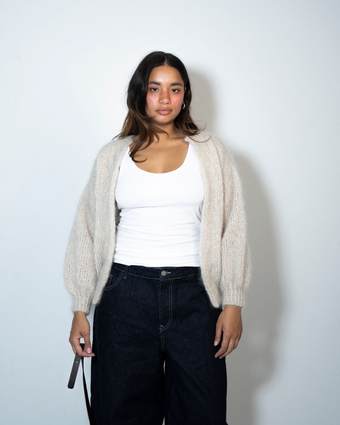 Mohair Cardigan Single Knit | Linen